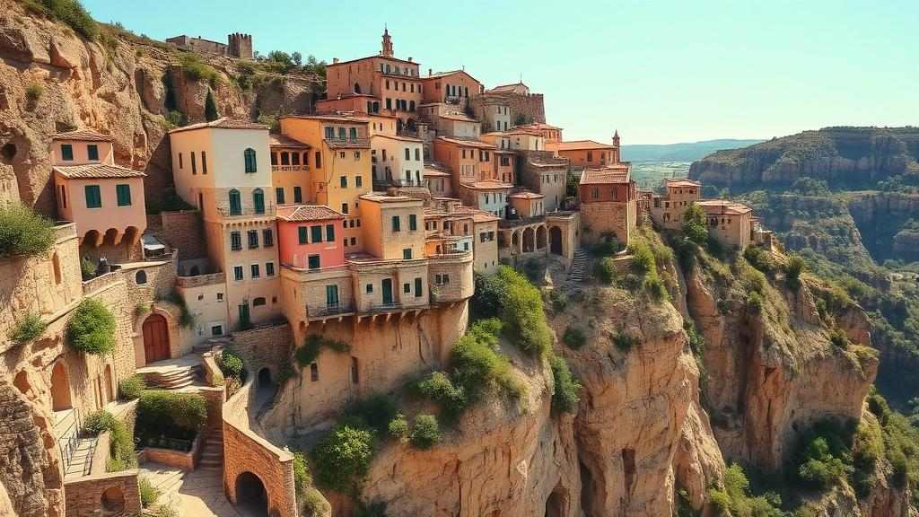 Casas Colgadas de Cuenca asomadas a la Hoz del Huécar