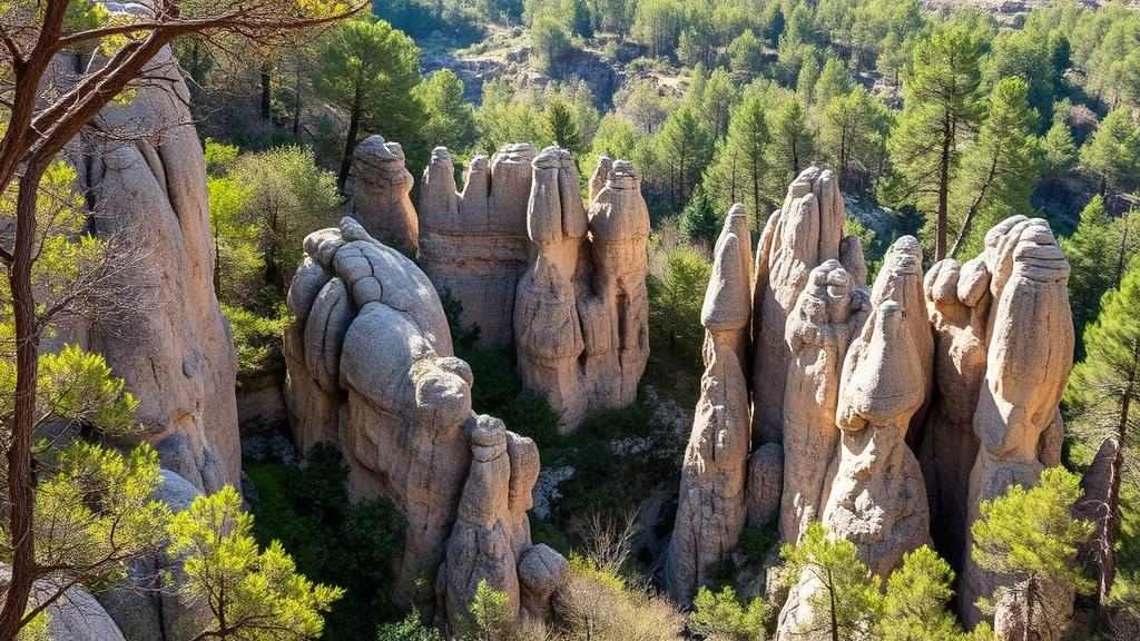 Formaciones rocosas de la Ciudad Encantada en la Serranía de Cuenca