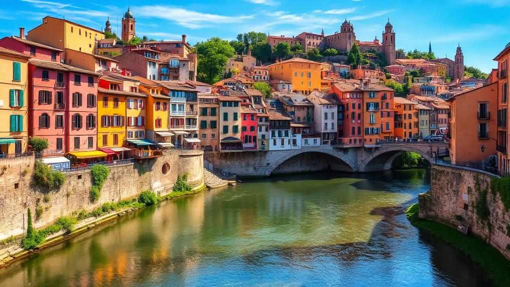 Casas de colores junto al río Onyar en Girona