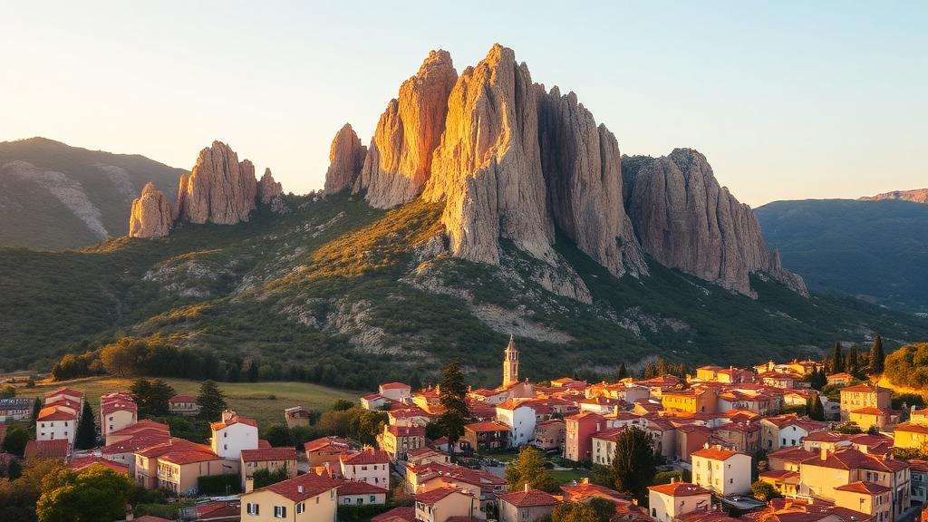 Vista de Olesa de Montserrat con la sierra de Montserrat al fondo