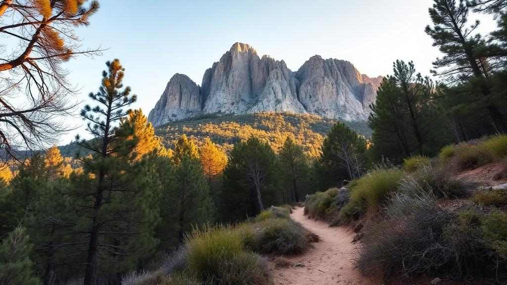 Sendero de montaña subiendo hacia el monasterio de Montserrat