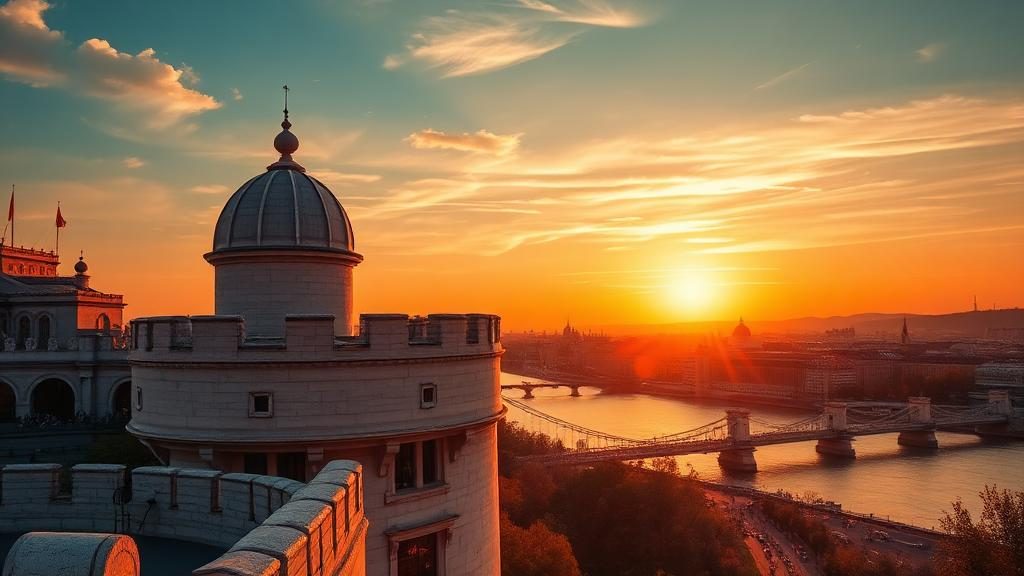 Bastión de los Pescadores en Budapest al atardecer