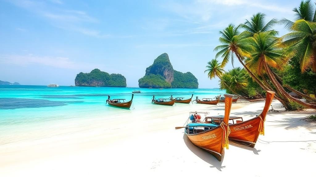 Playa de aguas turquesas en una isla de Tailandia