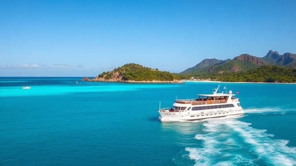 Ferry cruzando el mar entre Langkawi y Tailandia